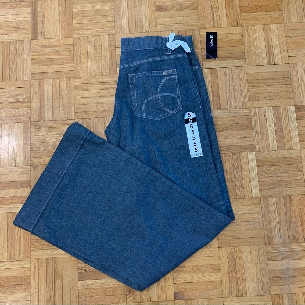 Hurley Low Rise Wide Leg Jeans Grey Size 5
